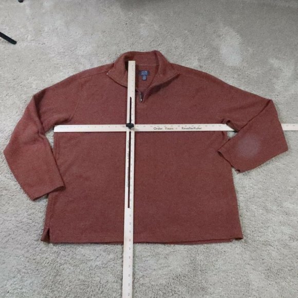 JOE JOSEPH ABBOUD Sweater Men's Cotton Blend 1/4 Zip Brown Size Extra Large - Picture 3 of 12